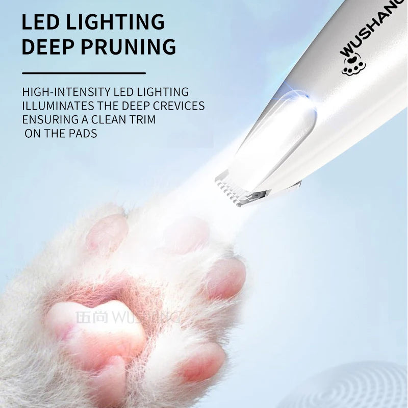 Dog Hair Trimmer With LED Light Waterproof And Low Noise