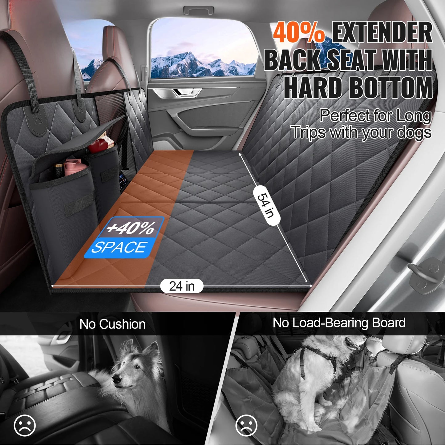 SucceBuy Back Seat Extender Dog Hammock Waterproof Car Seat Cover