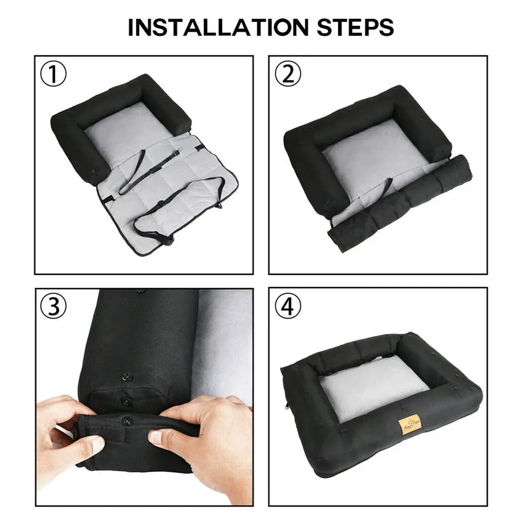 BINGOPAW Waterproof Car Seat Bed for Dogs With Removable Pad Cover