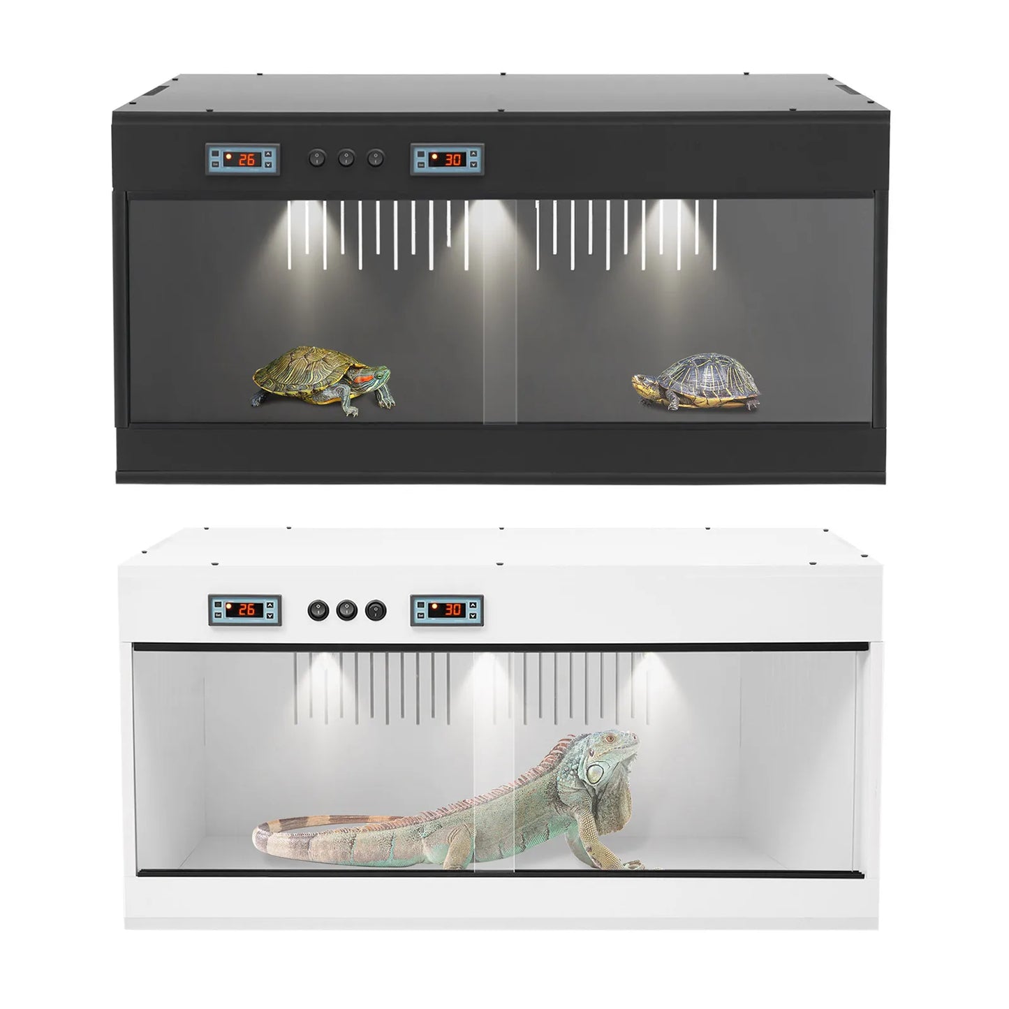 Reptile Lounge Habitat Enclosure With Glass Sliding Door Thermostat