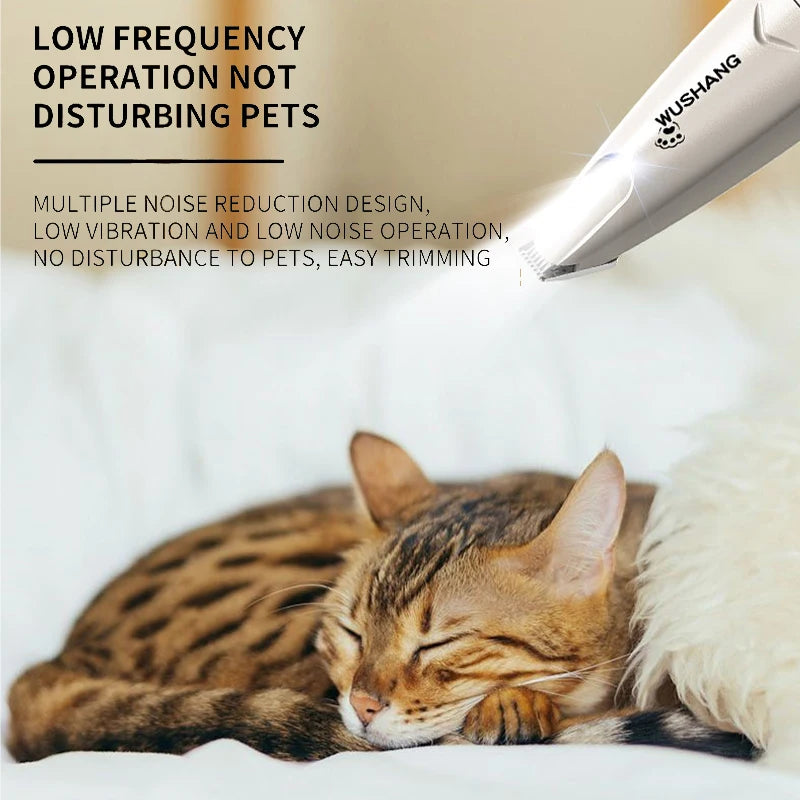 Dog Hair Trimmer With LED Light Waterproof And Low Noise