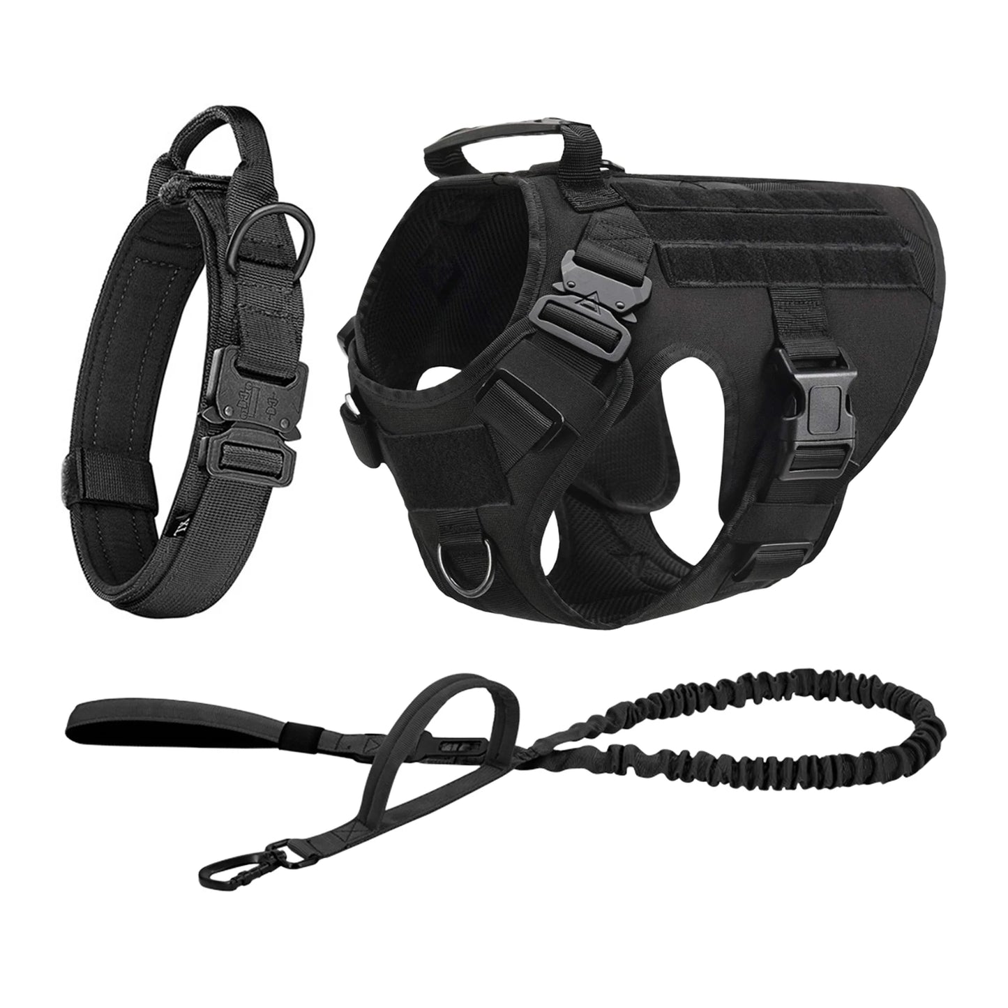 Tactical Dog Harness With Molle Pouches And Reflective Vest