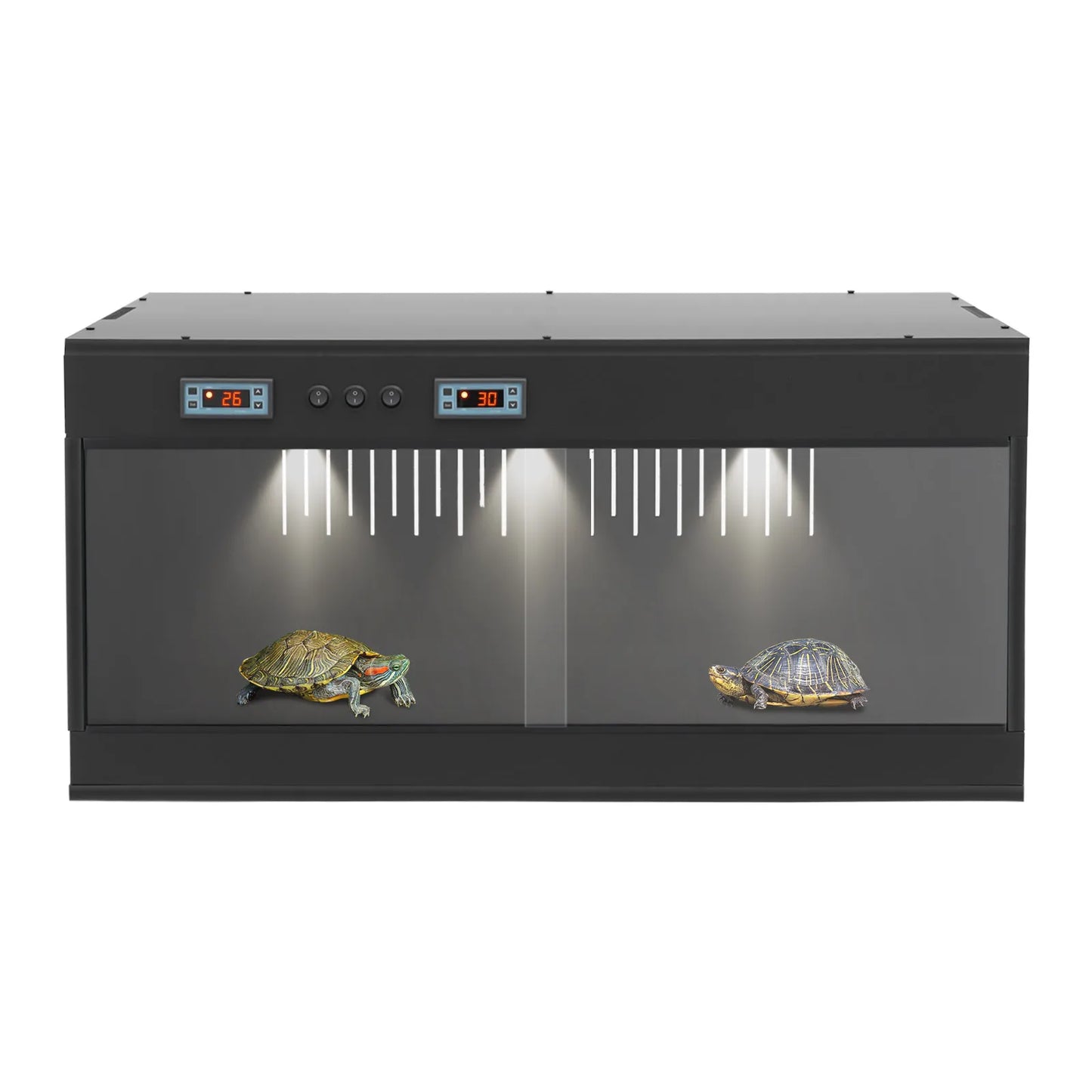Reptile Lounge Habitat Enclosure With Glass Sliding Door Thermostat