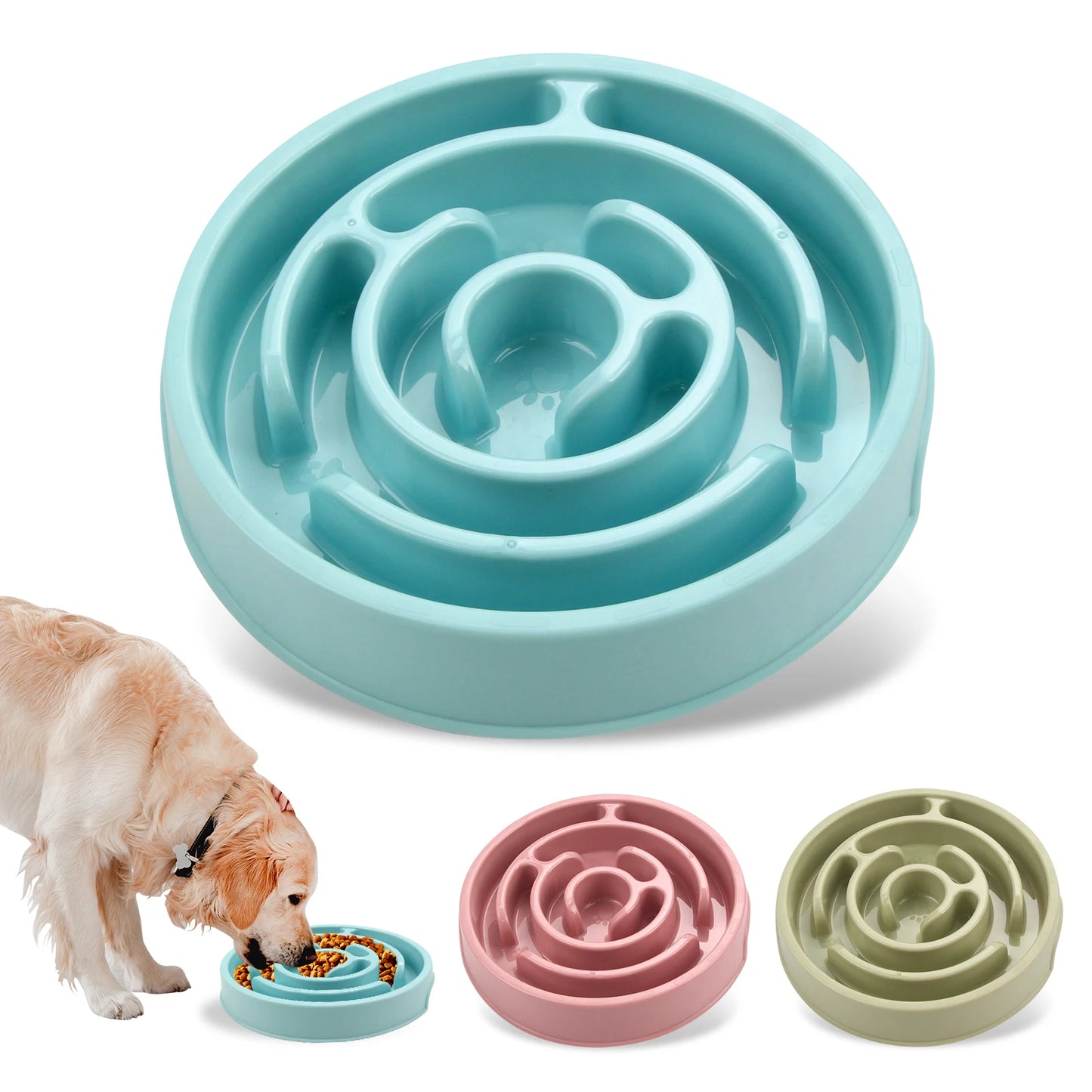 Slow Feeder Dog Bowl Non Slip Anti Gulp Eco Feeding Dish for Dogs
