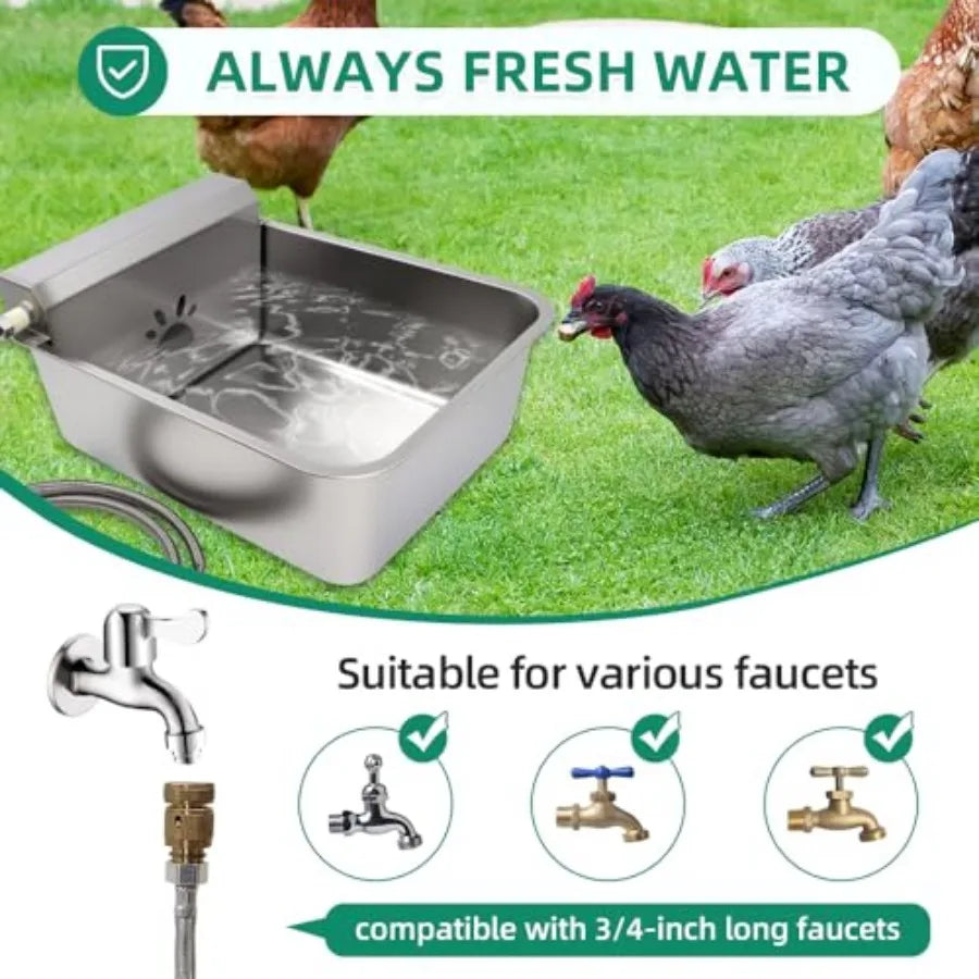 Automatic Dog Water Dispenser 23L/6Gal Capacity Large Water Bowl Auto Filling Water Fountain Stainless Steel for Large Pet Dog