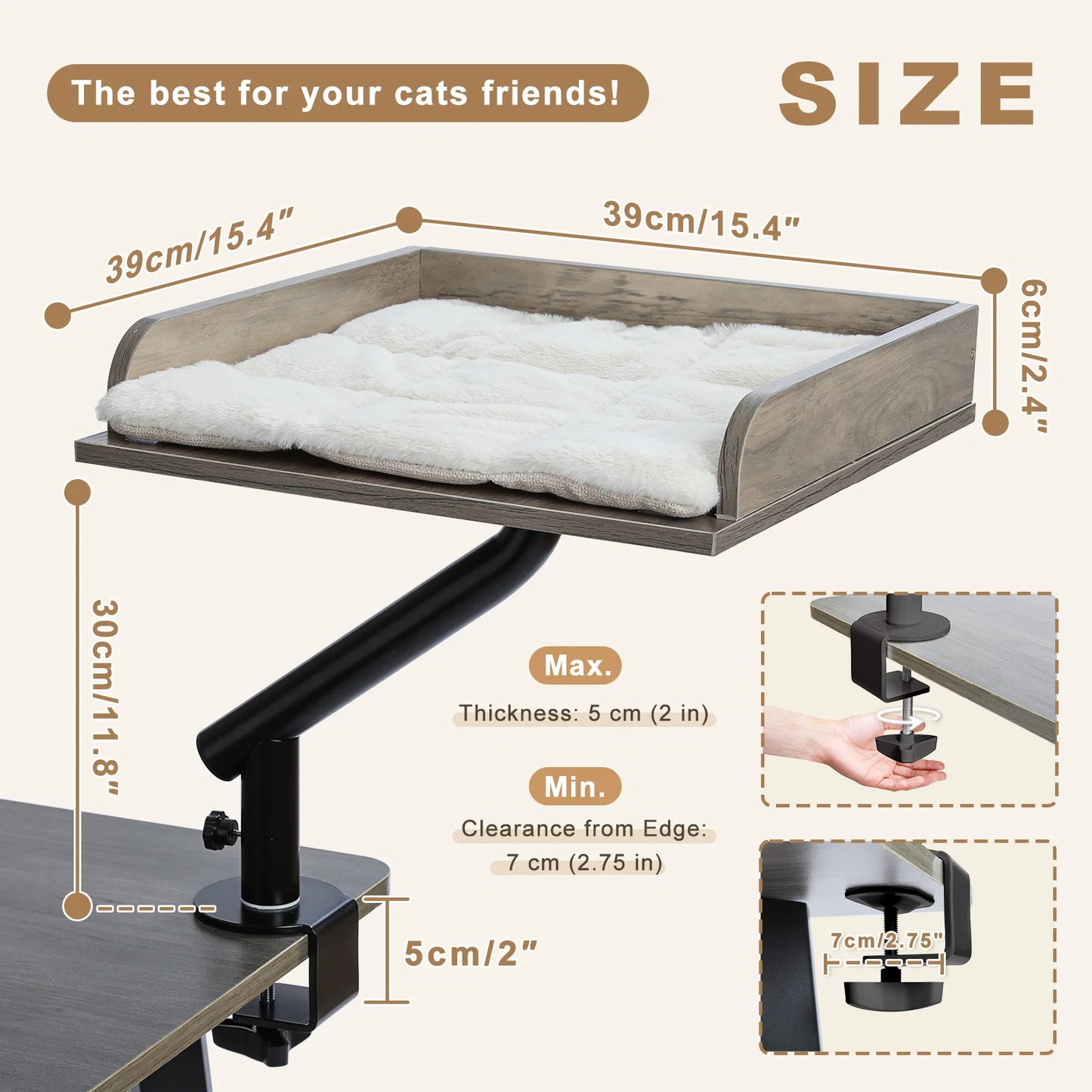 PAWZ Road Cat Desk Bed Rotatable Stand for Indoor Cats