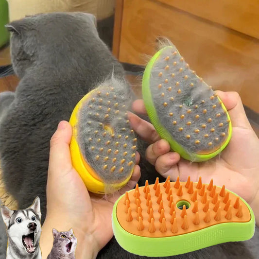 Cat Dog Steamy Brush Steam Brush Electric Sprayer for Massage Pet Grooming Tool Shedding 3 in 1 Electric Sprays Massage Combs Cat Accessories Pet Pets Bolsa De Baño Para Gato Peigne Chien Cat Supplies