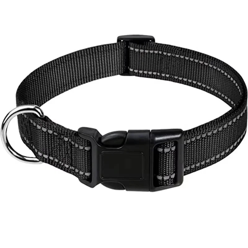 Reflective Pet Collar Adjustable Nylon Collar For Dogs Cats Anti Slip Anti Choke Pet Walking Collar Durable Pet Accessories