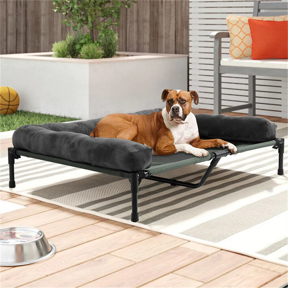 BORWART Outdoor Raised Dog Bed With Cooling Breathable Mat